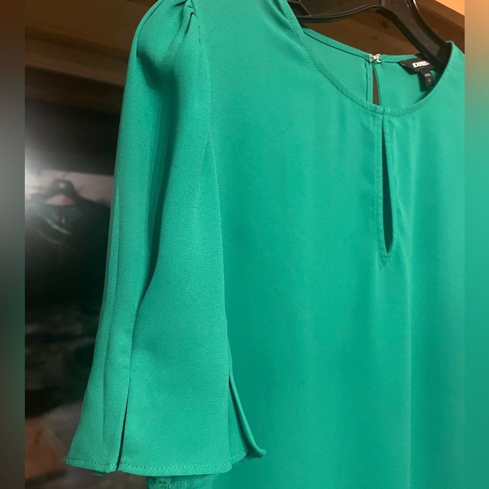 Express Green Ruffle Sleeve Women's Blouse - Size Small - Picture 5 of 5